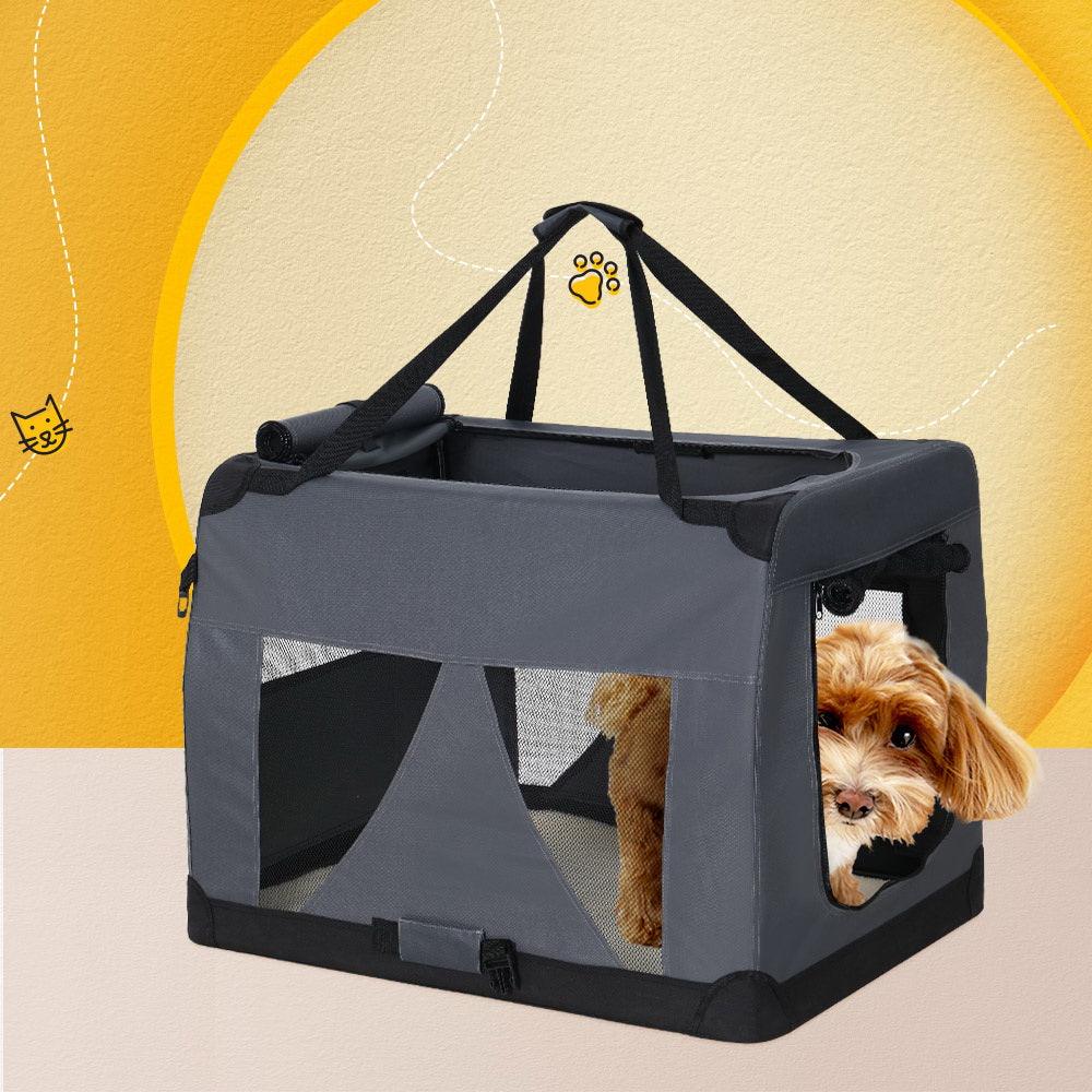 Buy i.Pet Pet Carrier Soft Crate Dog Cat Travel 60x42CM Portable Foldable Car M discounted | Products On Sale Australia