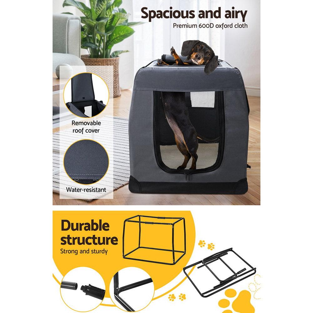 Buy i.Pet Pet Carrier Soft Crate Dog Cat Travel 82x58CM Portable Foldable Car XL discounted | Products On Sale Australia