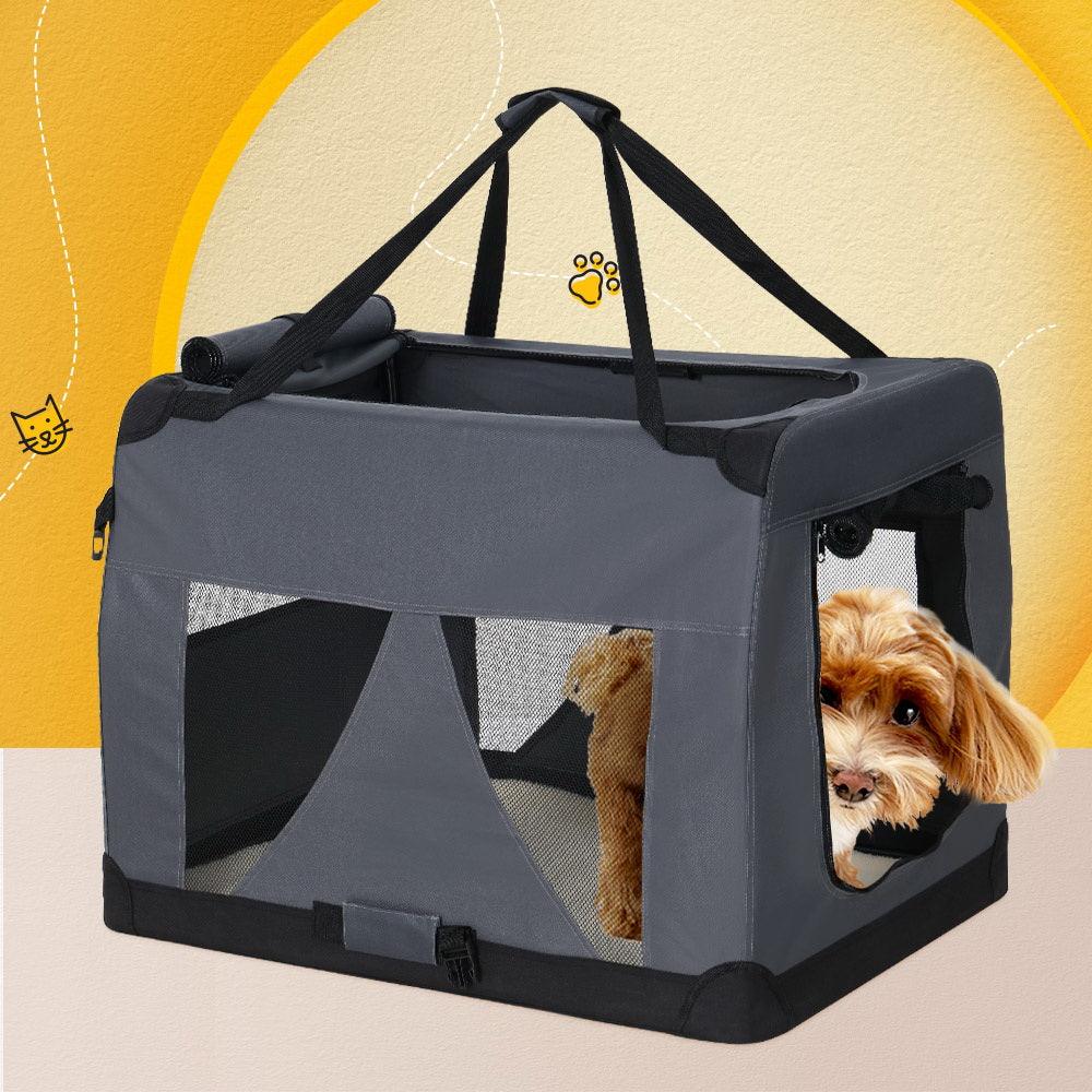 Buy i.Pet Pet Carrier Soft Crate Dog Cat Travel 82x58CM Portable Foldable Car XL discounted | Products On Sale Australia