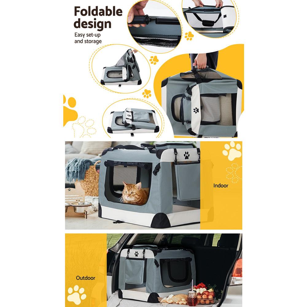 Buy i.Pet Pet Carrier Soft Crate Dog Cat Travel 90x61CM Portable Foldable Car 2XL discounted | Products On Sale Australia