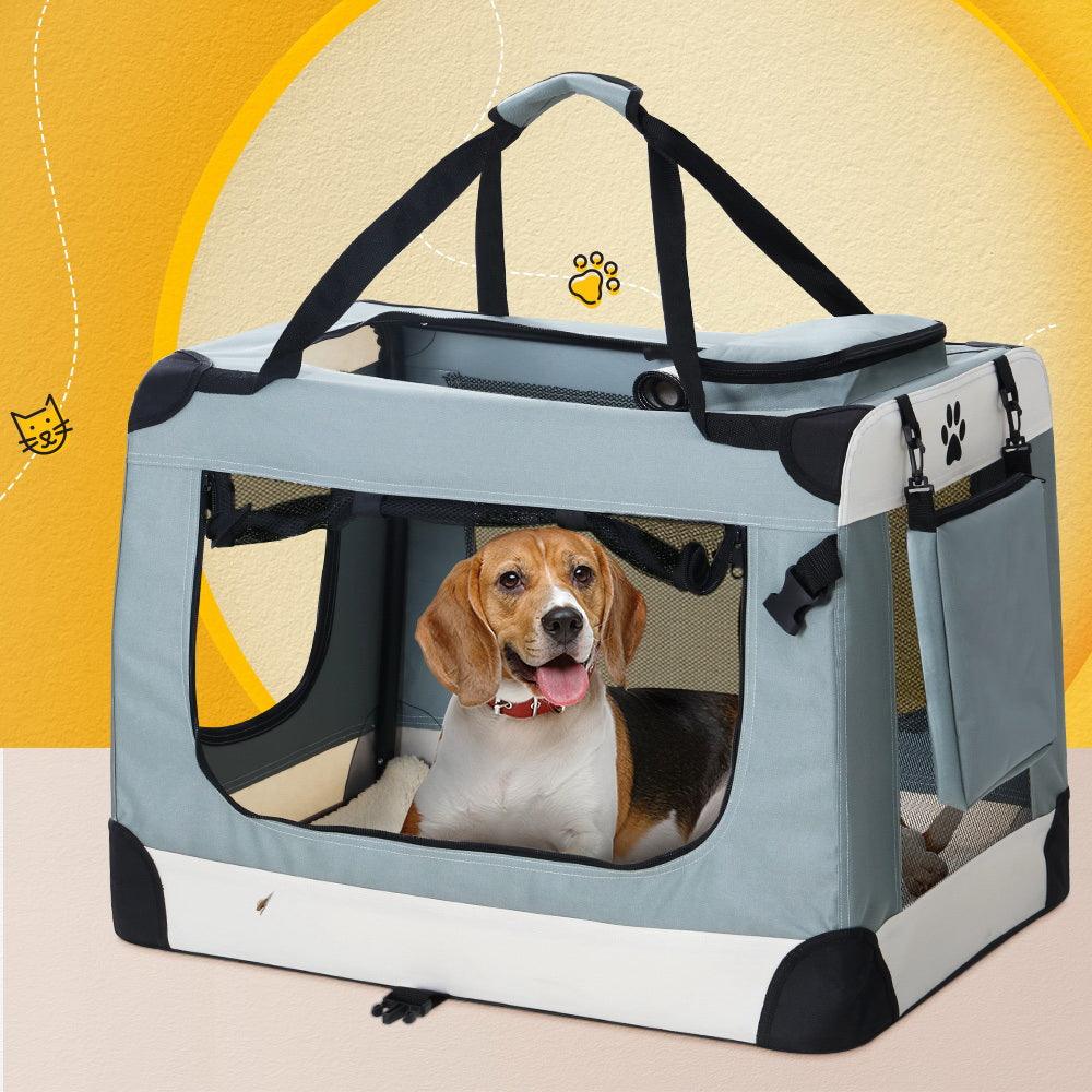 Buy i.Pet Pet Carrier Soft Crate Dog Cat Travel 90x61CM Portable Foldable Car 2XL discounted | Products On Sale Australia