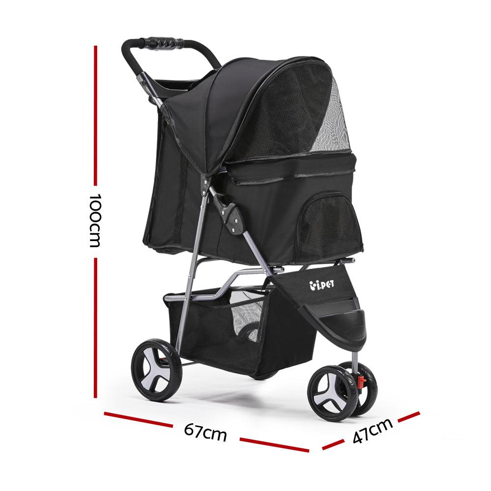 Buy i.Pet Pet Stroller Dog Pram Cat Carrier Large Travel Pushchair Foldable 3 Wheels discounted | Products On Sale Australia