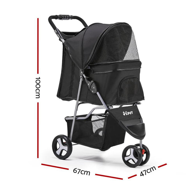 Buy i.Pet Pet Stroller Dog Pram Cat Carrier Large Travel Pushchair Foldable 3 Wheels discounted | Products On Sale Australia