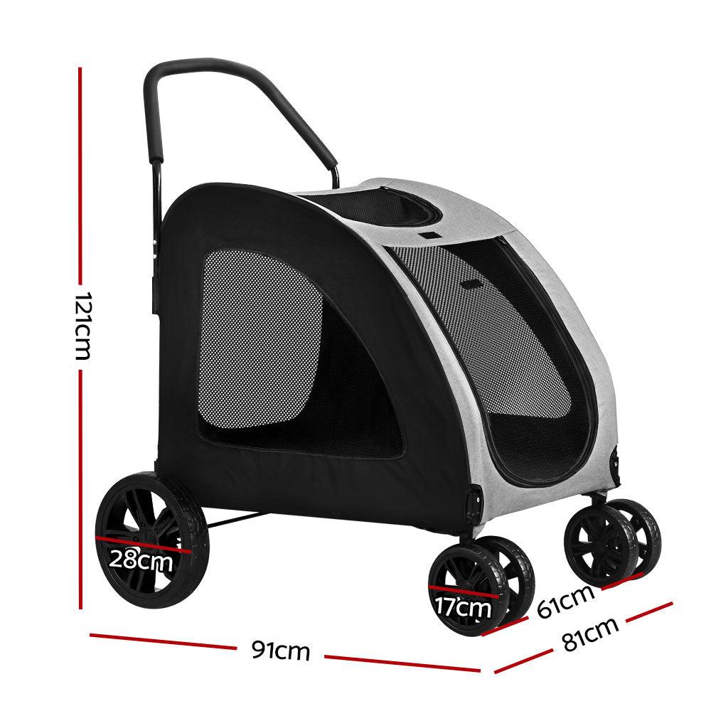 Buy i.Pet Pet Stroller Dog Pram Large Carrier Cat Travel Foldable Strollers 4 Wheels Trolley discounted | Products On Sale Australia