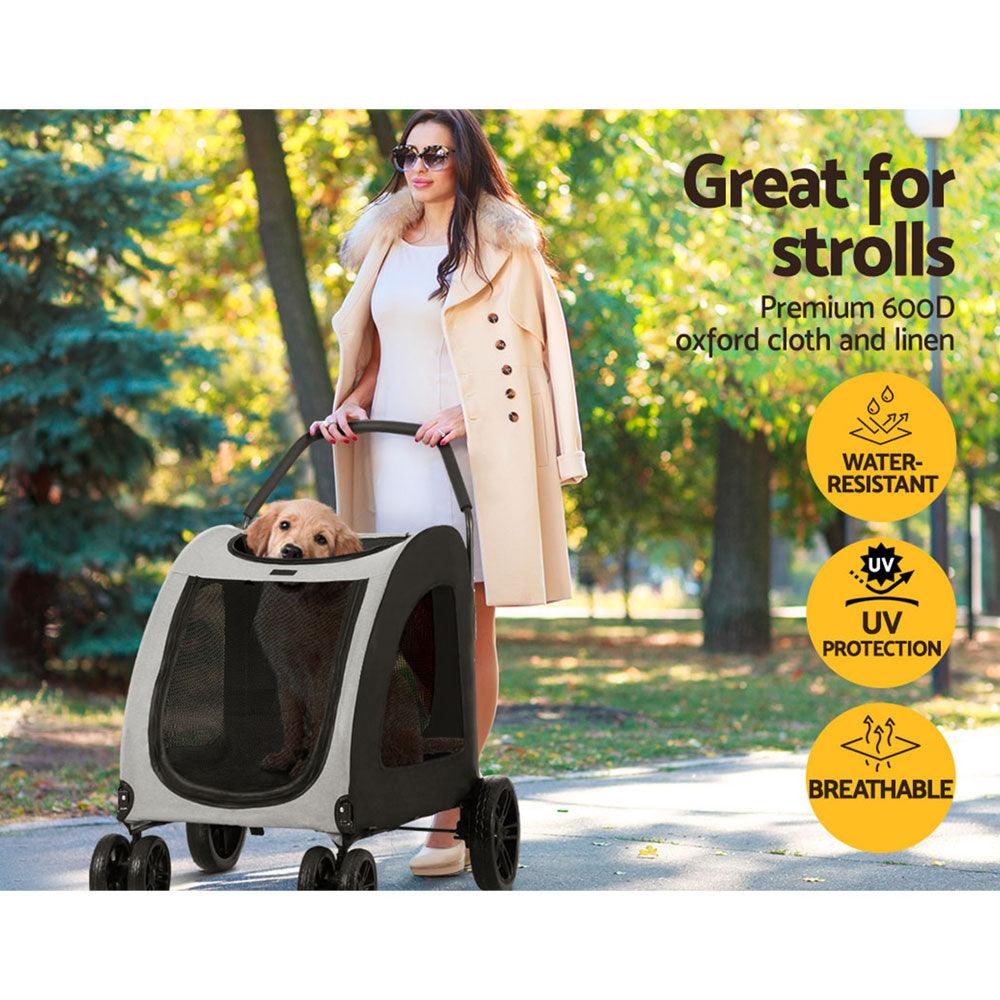 Buy i.Pet Pet Stroller Dog Pram Large Carrier Cat Travel Foldable Strollers 4 Wheels Trolley discounted | Products On Sale Australia