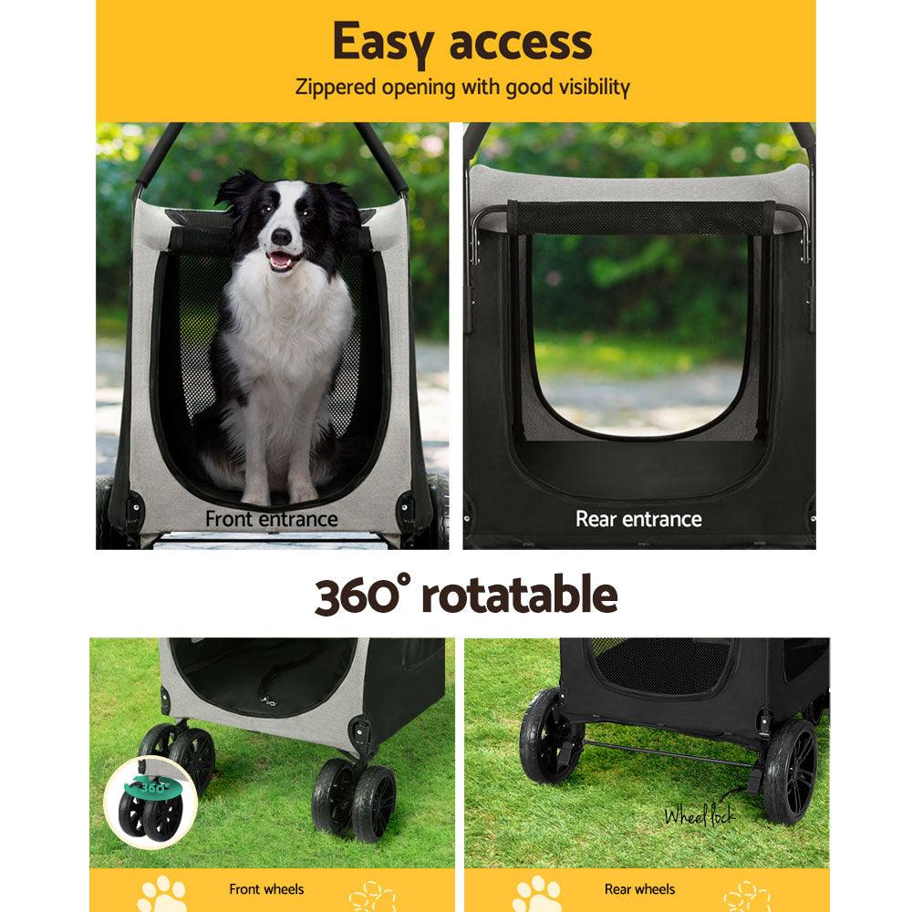 Buy i.Pet Pet Stroller Dog Pram Large Carrier Cat Travel Foldable Strollers 4 Wheels Trolley discounted | Products On Sale Australia