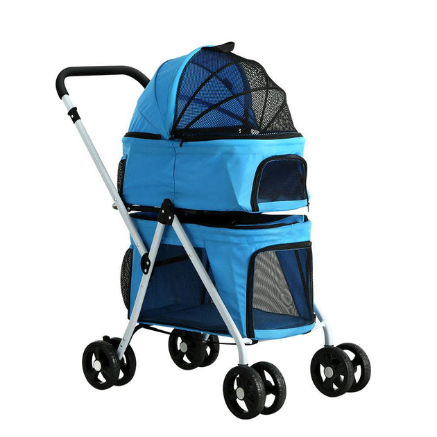 Buy i.Pet Pet Stroller Dog Pram Large Cat Carrier Travel Foldable 4 Wheels Double discounted | Products On Sale Australia