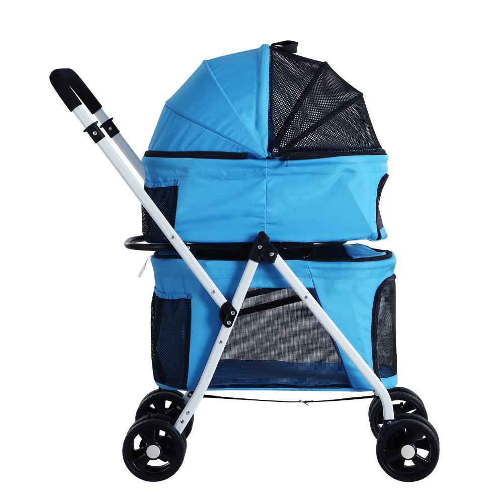 Buy i.Pet Pet Stroller Dog Pram Large Cat Carrier Travel Foldable 4 Wheels Double discounted | Products On Sale Australia