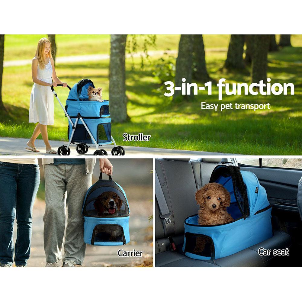 Buy i.Pet Pet Stroller Dog Pram Large Cat Carrier Travel Foldable 4 Wheels Double discounted | Products On Sale Australia