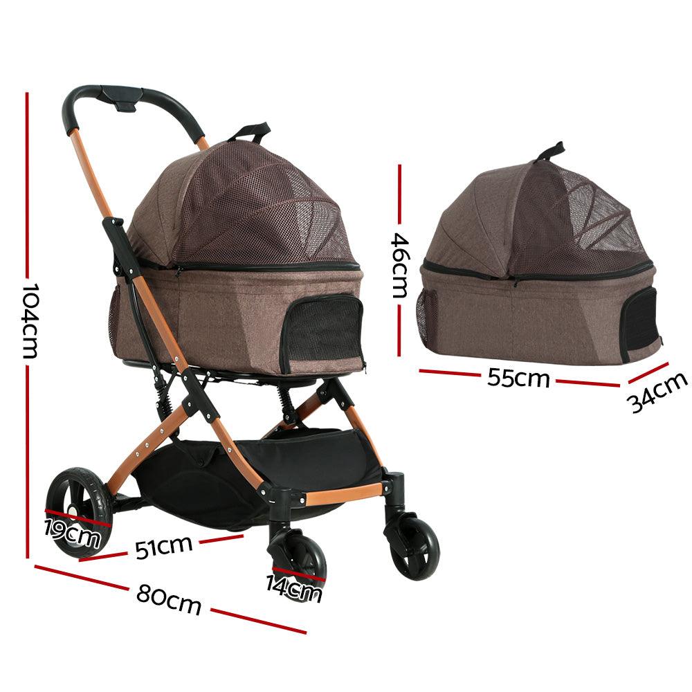 Buy i.Pet Pet Stroller Dog Pram Large Cat Carrier Travel Foldable 4 Wheels Pushchair Double discounted | Products On Sale Australia