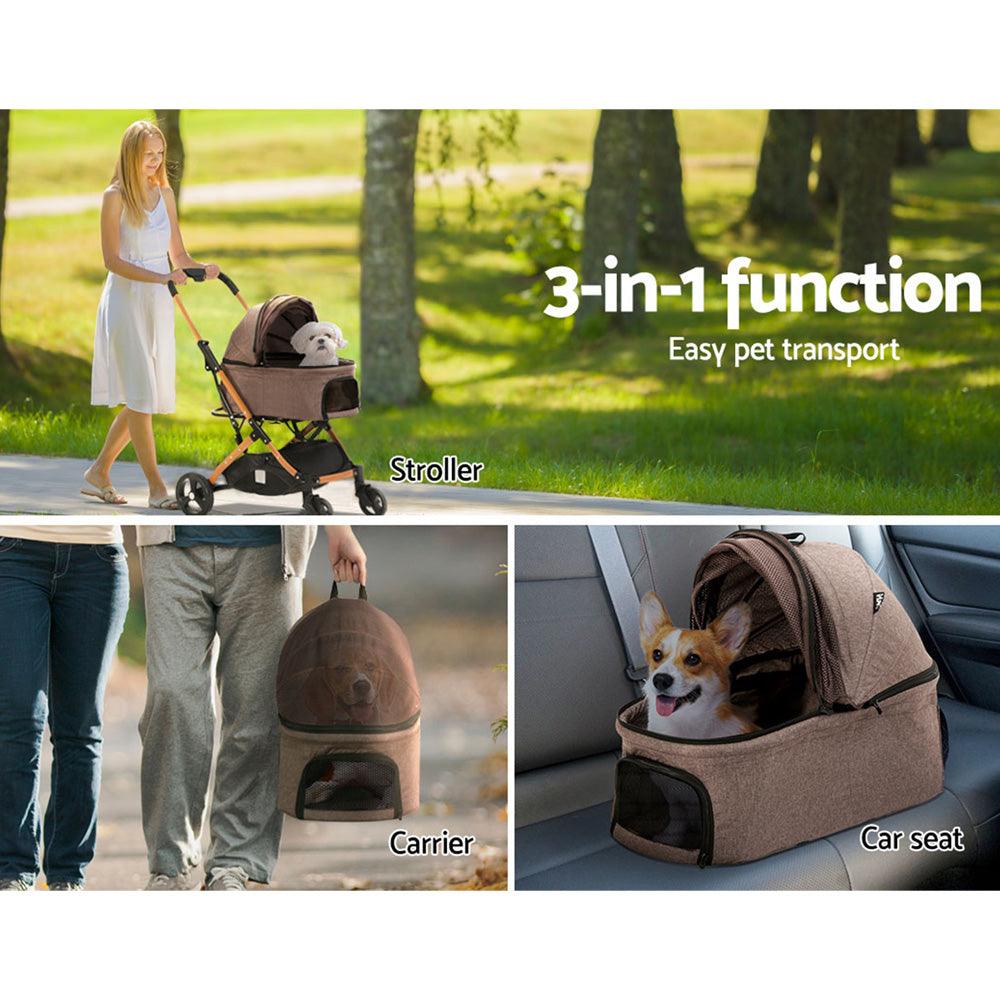 Buy i.Pet Pet Stroller Dog Pram Large Cat Carrier Travel Foldable 4 Wheels Pushchair Double discounted | Products On Sale Australia