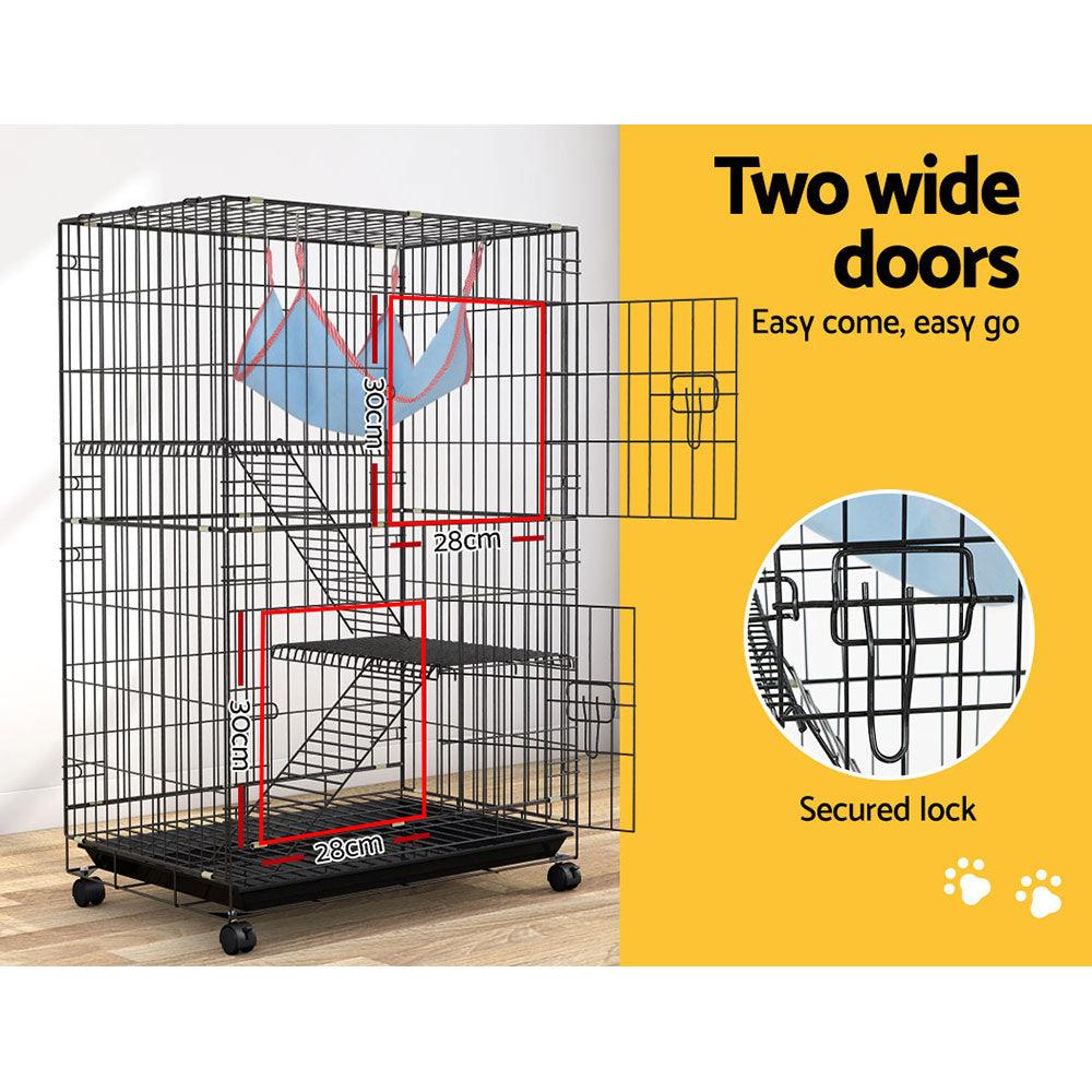 Buy i.Pet Rabbit Cage 100cm Hutch 3 Level Indoor Guinea Pig Ferret discounted | Products On Sale Australia