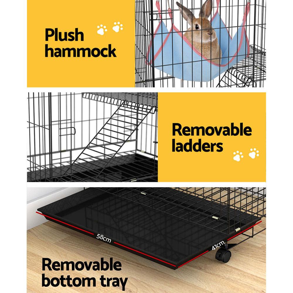 Buy i.Pet Rabbit Cage 100cm Hutch 3 Level Indoor Guinea Pig Ferret discounted | Products On Sale Australia