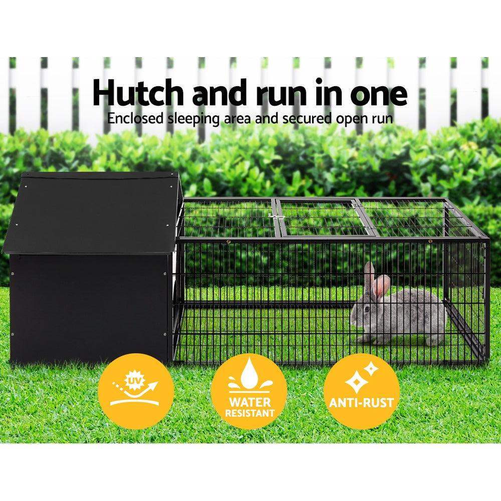 Buy i.Pet Rabbit Cage Hutch 162x60cm Enclosure Metal discounted | Products On Sale Australia