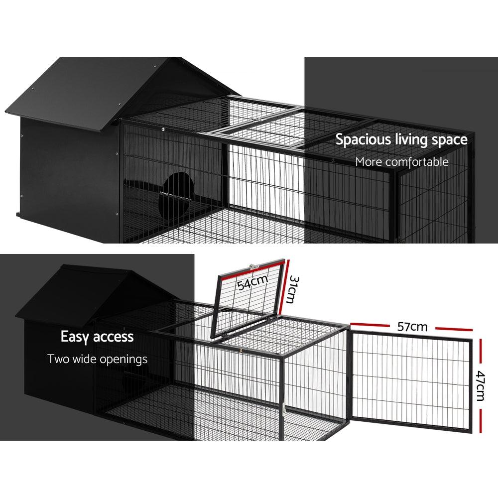 Buy i.Pet Rabbit Cage Hutch 162x60cm Enclosure Metal discounted | Products On Sale Australia