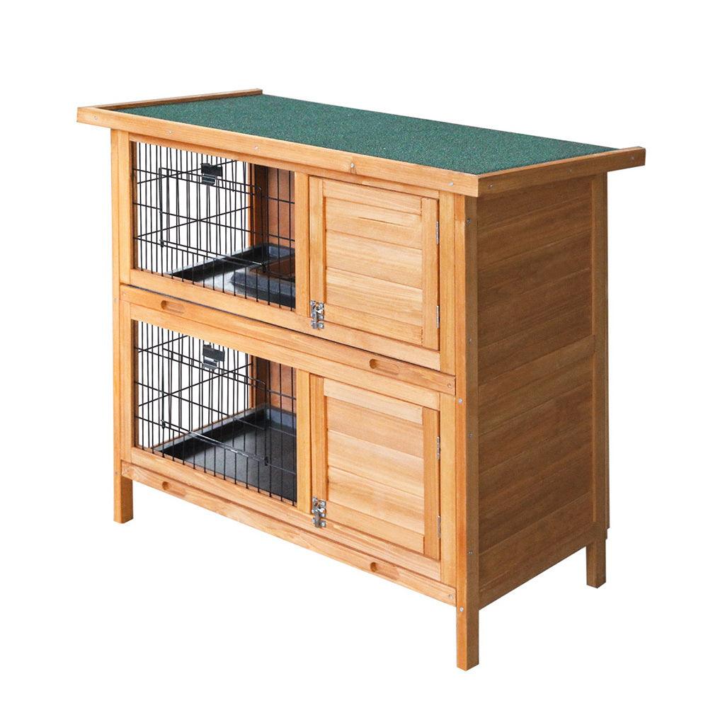 Buy i.Pet Rabbit Hutch 91.5cm x 45cm x 82cm Chicken Coop Large Wooden House Run Cage Pet Bunny discounted | Products On Sale Australia