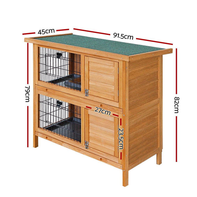 Buy i.Pet Rabbit Hutch 91.5cm x 45cm x 82cm Chicken Coop Large Wooden House Run Cage Pet Bunny discounted | Products On Sale Australia