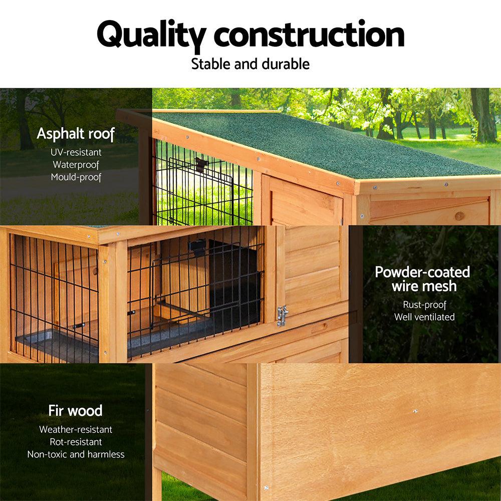 Buy i.Pet Rabbit Hutch 91.5cm x 46cm x 116.5cm Chicken Coop Large House Cage Run Wooden Bunny Outdoor discounted | Products On Sale Australia