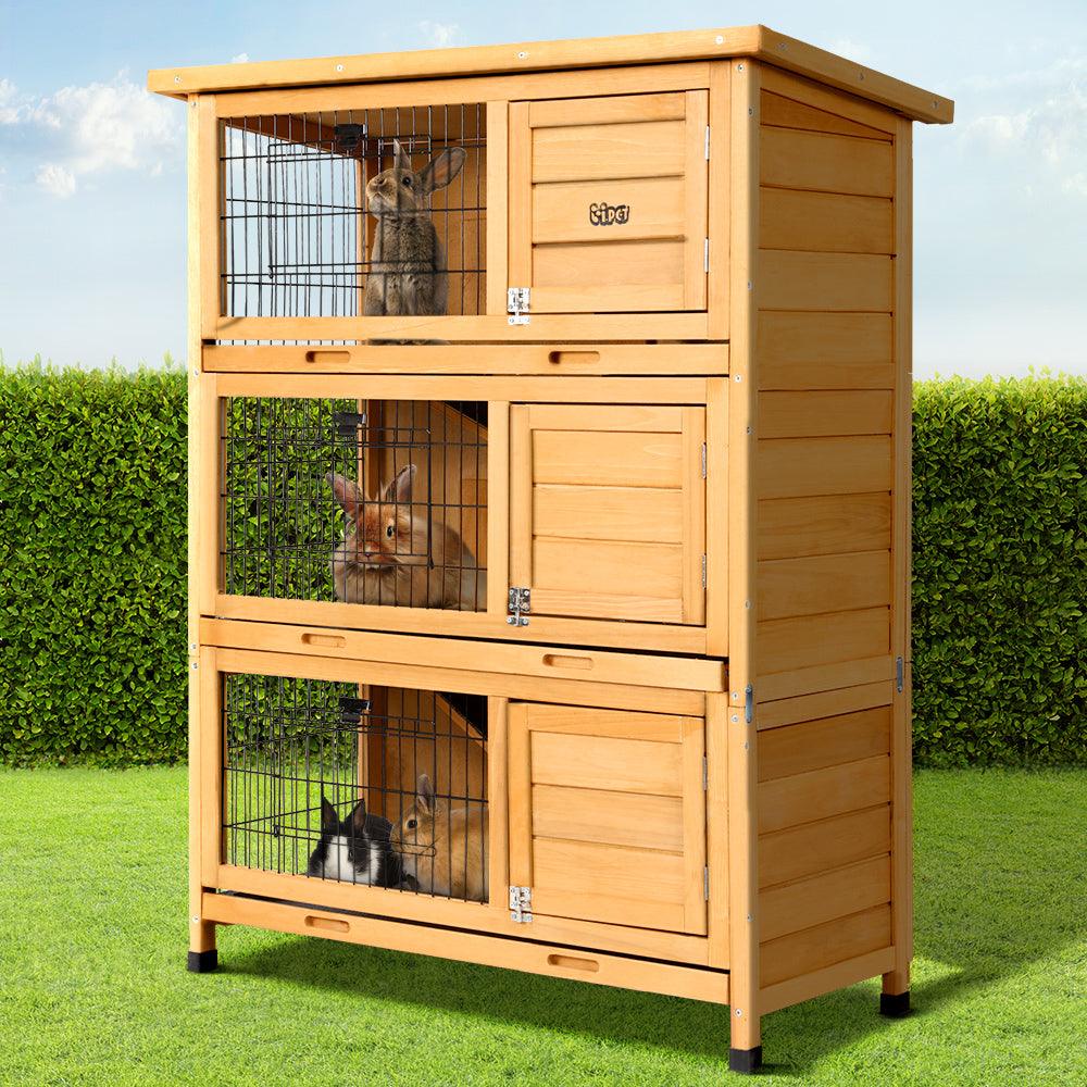 Buy i.Pet Rabbit Hutch 91.5cm x 46cm x 116.5cm Chicken Coop Large House Cage Run Wooden Bunny Outdoor discounted | Products On Sale Australia