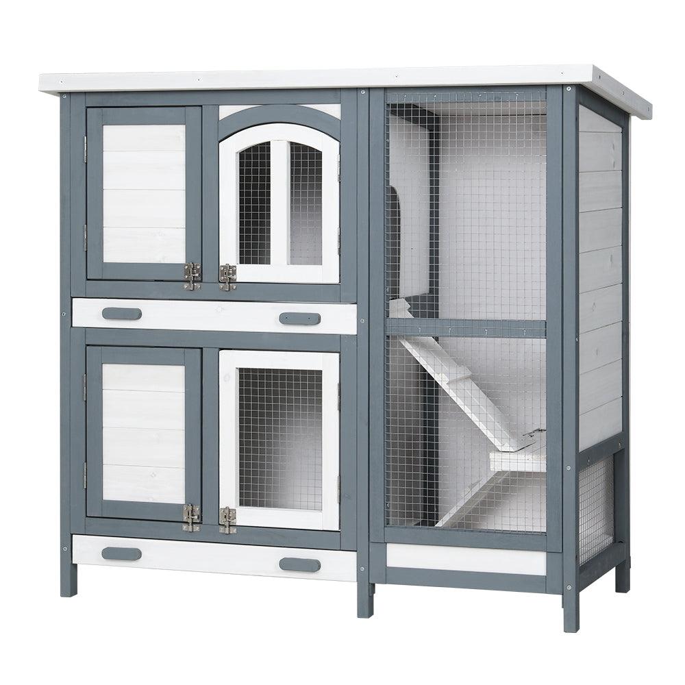 Buy i.Pet Rabbit Hutch 98cm x 45cm x 92cm Chicken Coop Large Wooden House Run Cage Bunny Guinea Pig discounted | Products On Sale Australia