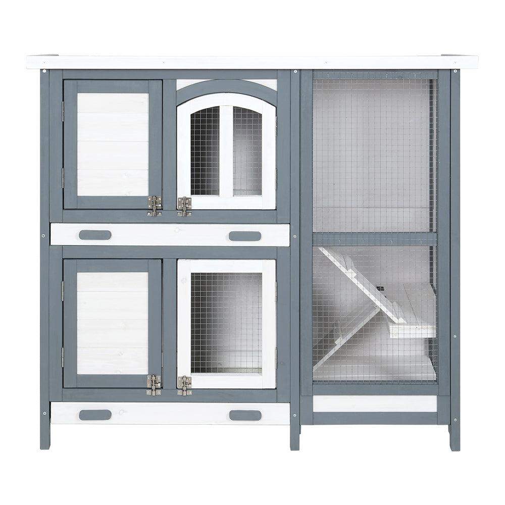 Buy i.Pet Rabbit Hutch 98cm x 45cm x 92cm Chicken Coop Large Wooden House Run Cage Bunny Guinea Pig discounted | Products On Sale Australia