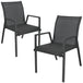 Buy Iberia 2pc Set Aluminium Outdoor Dining Table Chair Charcoal discounted | Products On Sale Australia