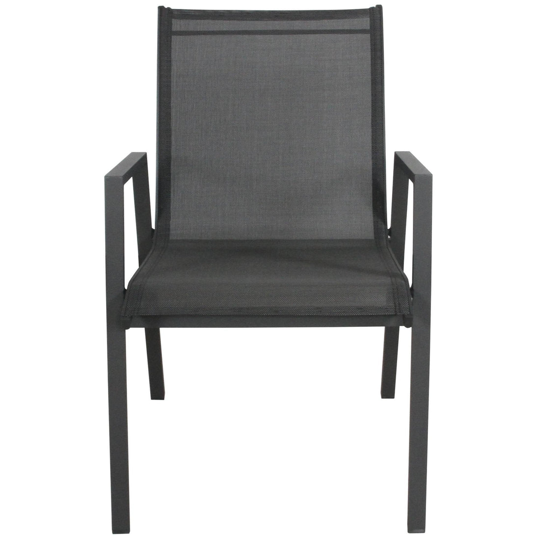 Buy Iberia 2pc Set Aluminium Outdoor Dining Table Chair Charcoal discounted | Products On Sale Australia