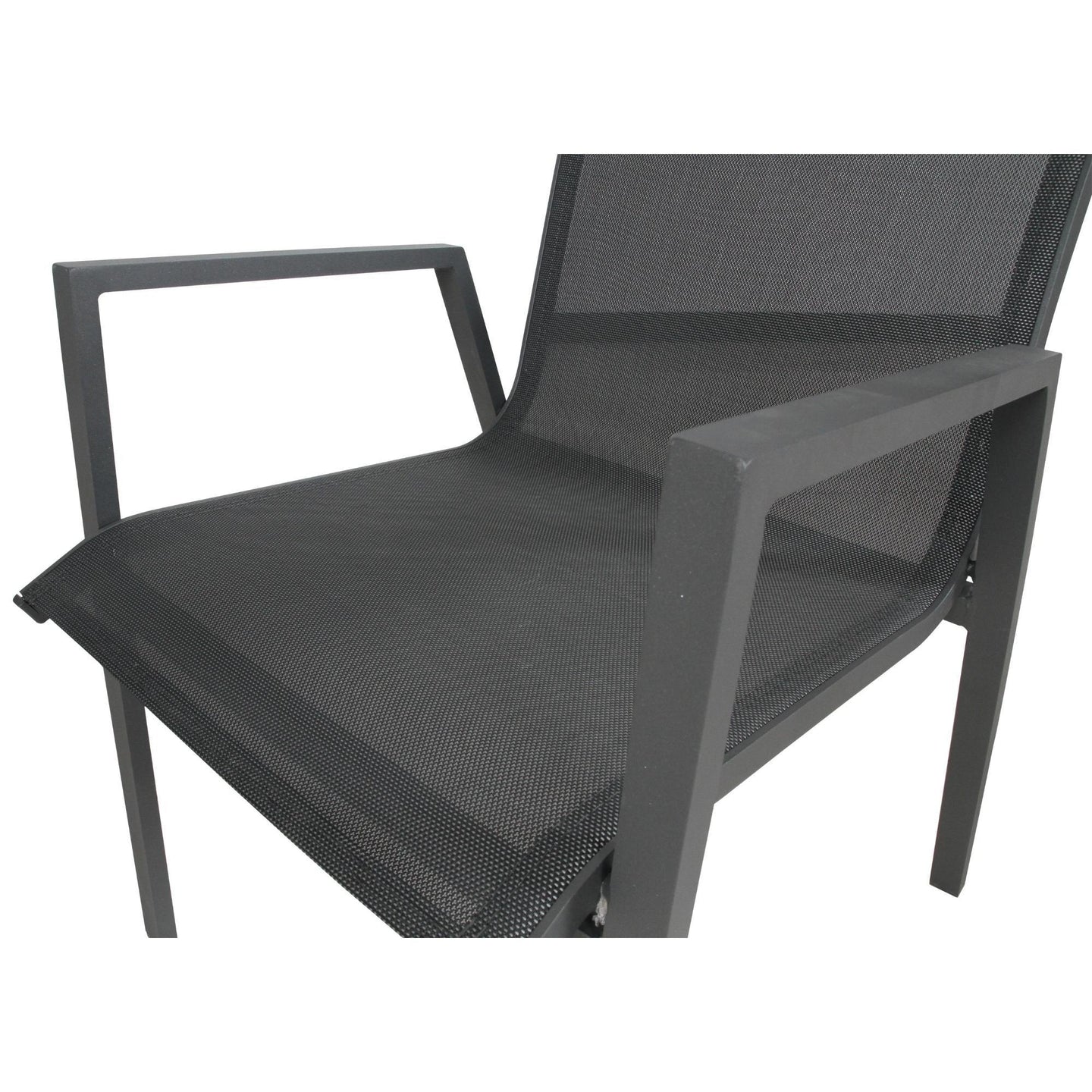 Buy Iberia 2pc Set Aluminium Outdoor Dining Table Chair Charcoal discounted | Products On Sale Australia