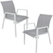 Buy Iberia 2pc Set Aluminium Outdoor Dining Table Chair White discounted | Products On Sale Australia