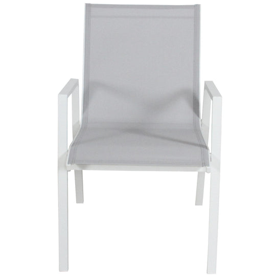 Buy Iberia 2pc Set Aluminium Outdoor Dining Table Chair White discounted | Products On Sale Australia