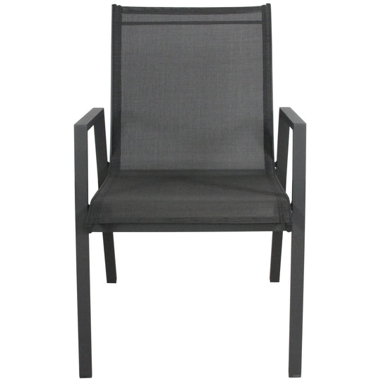 Buy Iberia 4pc Set Aluminium Outdoor Dining Table Chair Charcoal discounted | Products On Sale Australia