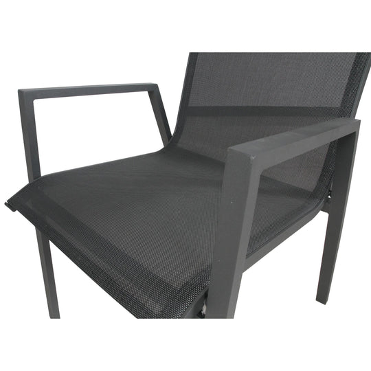 Buy Iberia 4pc Set Aluminium Outdoor Dining Table Chair Charcoal discounted | Products On Sale Australia