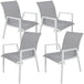 Buy Iberia 4pc Set Aluminium Outdoor Dining Table Chair White discounted | Products On Sale Australia