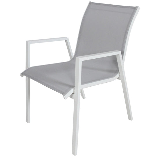 Buy Iberia 4pc Set Aluminium Outdoor Dining Table Chair White discounted | Products On Sale Australia