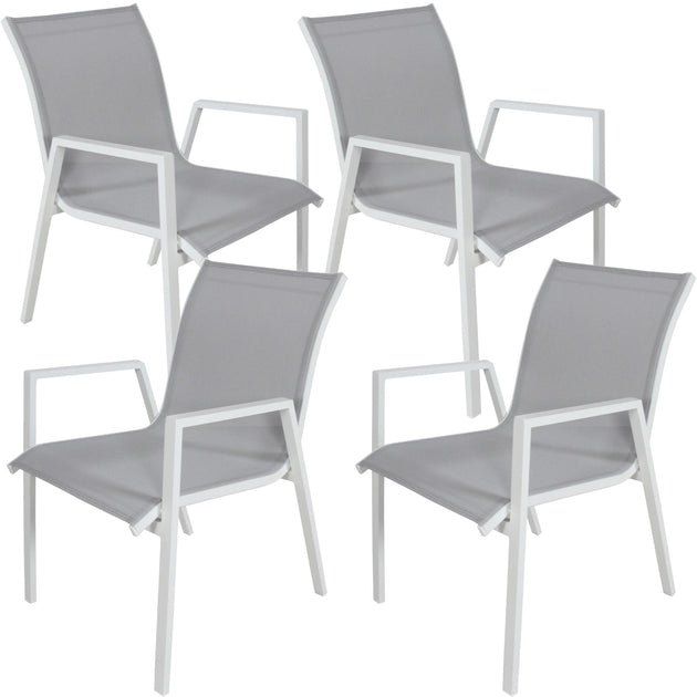 Iberia 4pc Set Aluminium Outdoor Dining Table Chair White Products On Sale Australia | Furniture > Outdoor Category