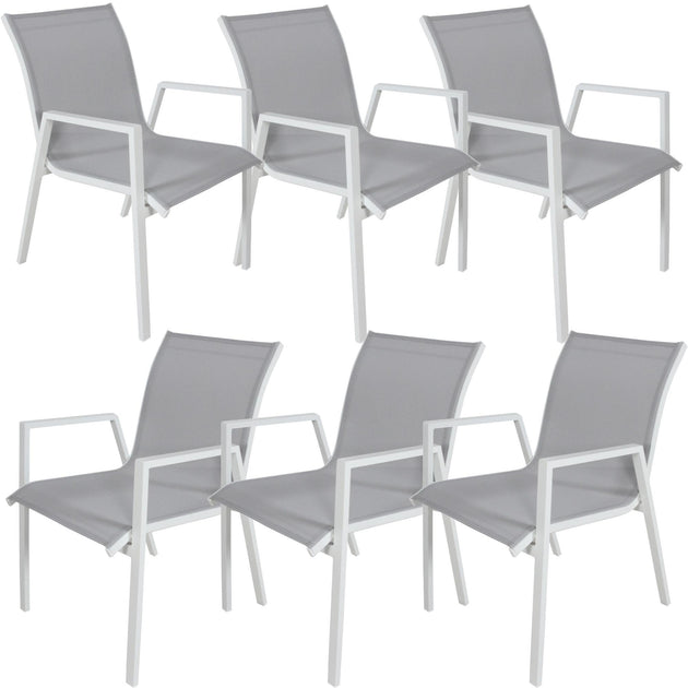 Iberia 6pc Set Aluminium Outdoor Dining Table Chair White Products On Sale Australia | Furniture > Outdoor Category