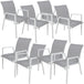 Buy Iberia 8pc Set Aluminium Outdoor Dining Table Chair White discounted | Products On Sale Australia