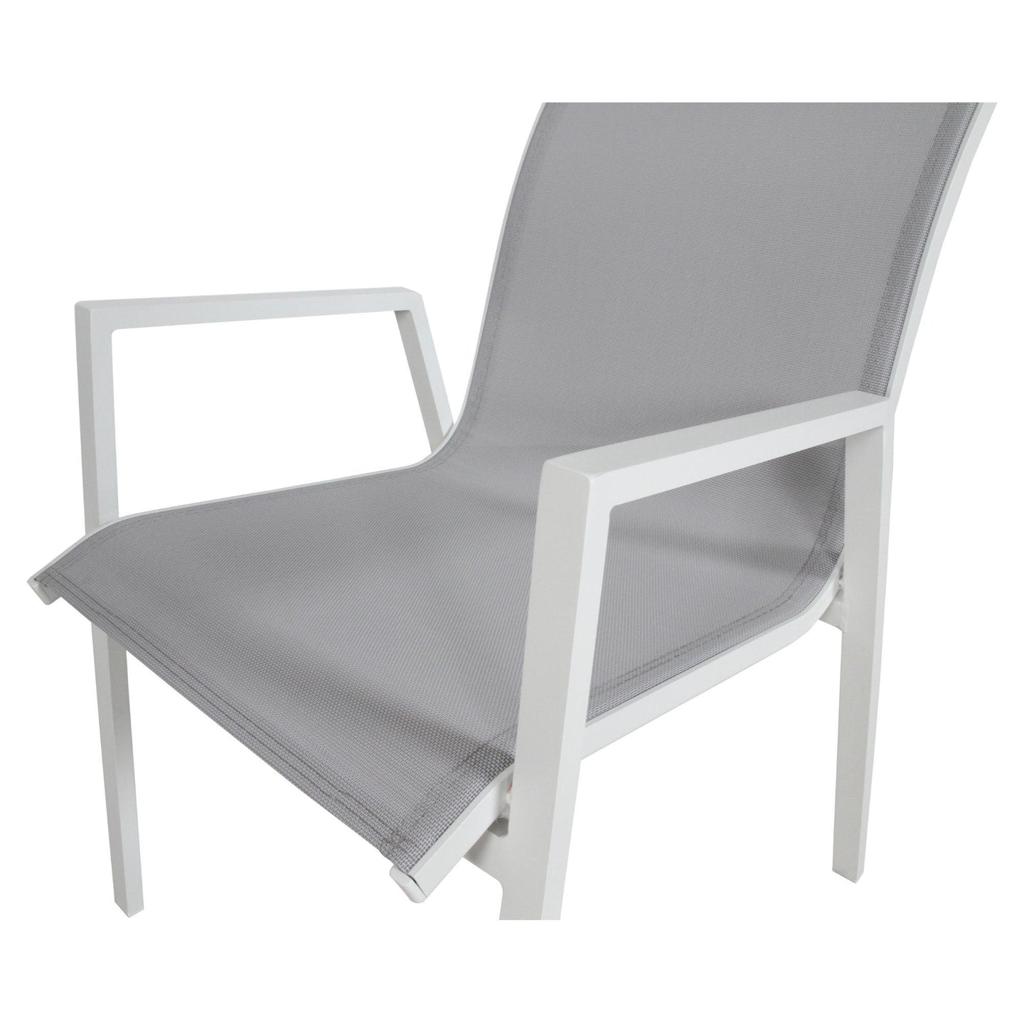 Buy Iberia 8pc Set Aluminium Outdoor Dining Table Chair White discounted | Products On Sale Australia