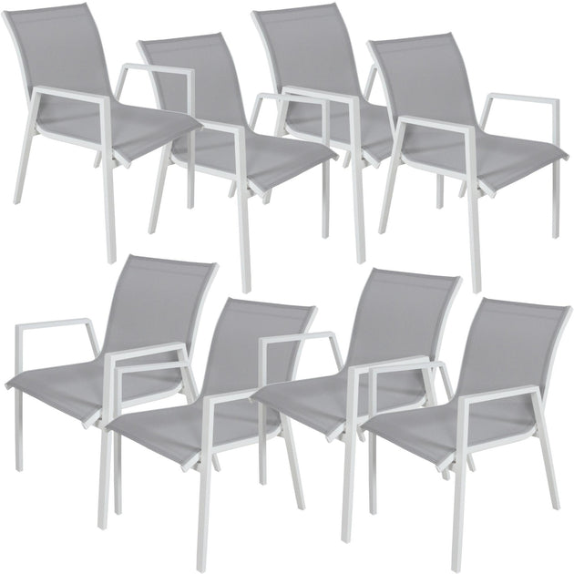 Iberia 8pc Set Aluminium Outdoor Dining Table Chair White Products On Sale Australia | Furniture > Outdoor Category