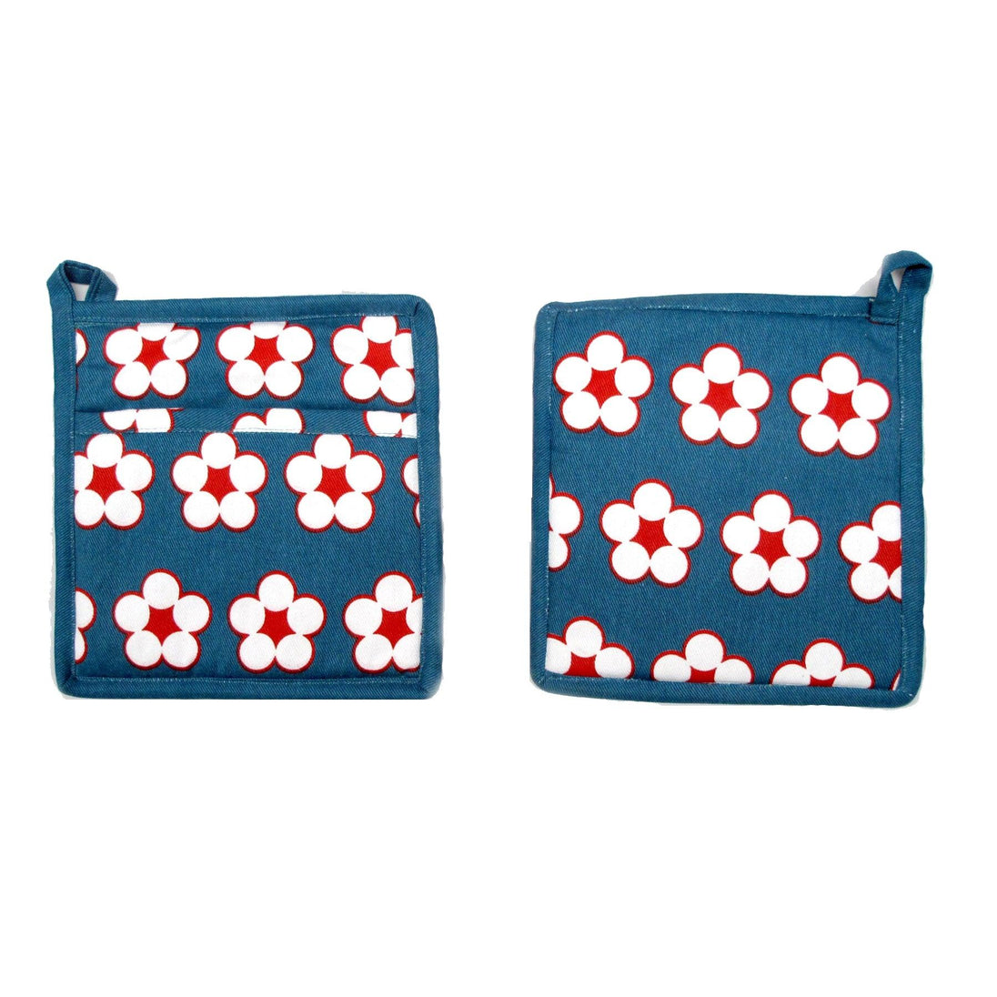 Buy IDC Homewares Set of 2 Cotton Bud Navy Pot Holders discounted | Products On Sale Australia