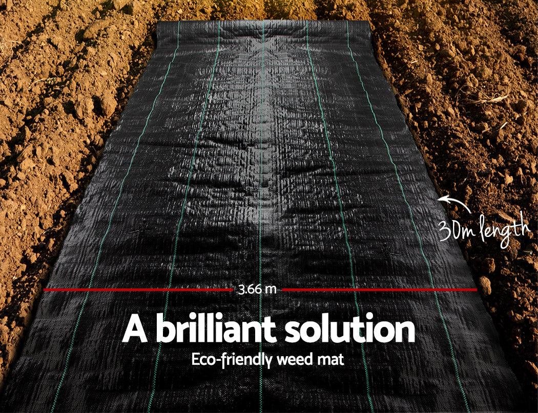 Buy Instahut 3.66x30m Weed Mat Weedmat Control Plant discounted | Products On Sale Australia