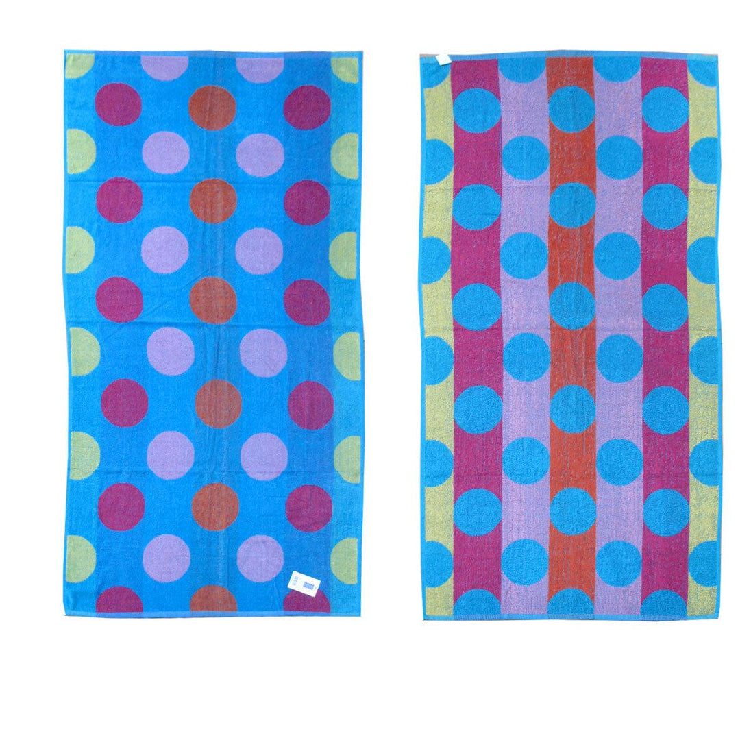 Buy Jacquard Velour Reversible Beach Towel Blue Circles discounted | Products On Sale Australia