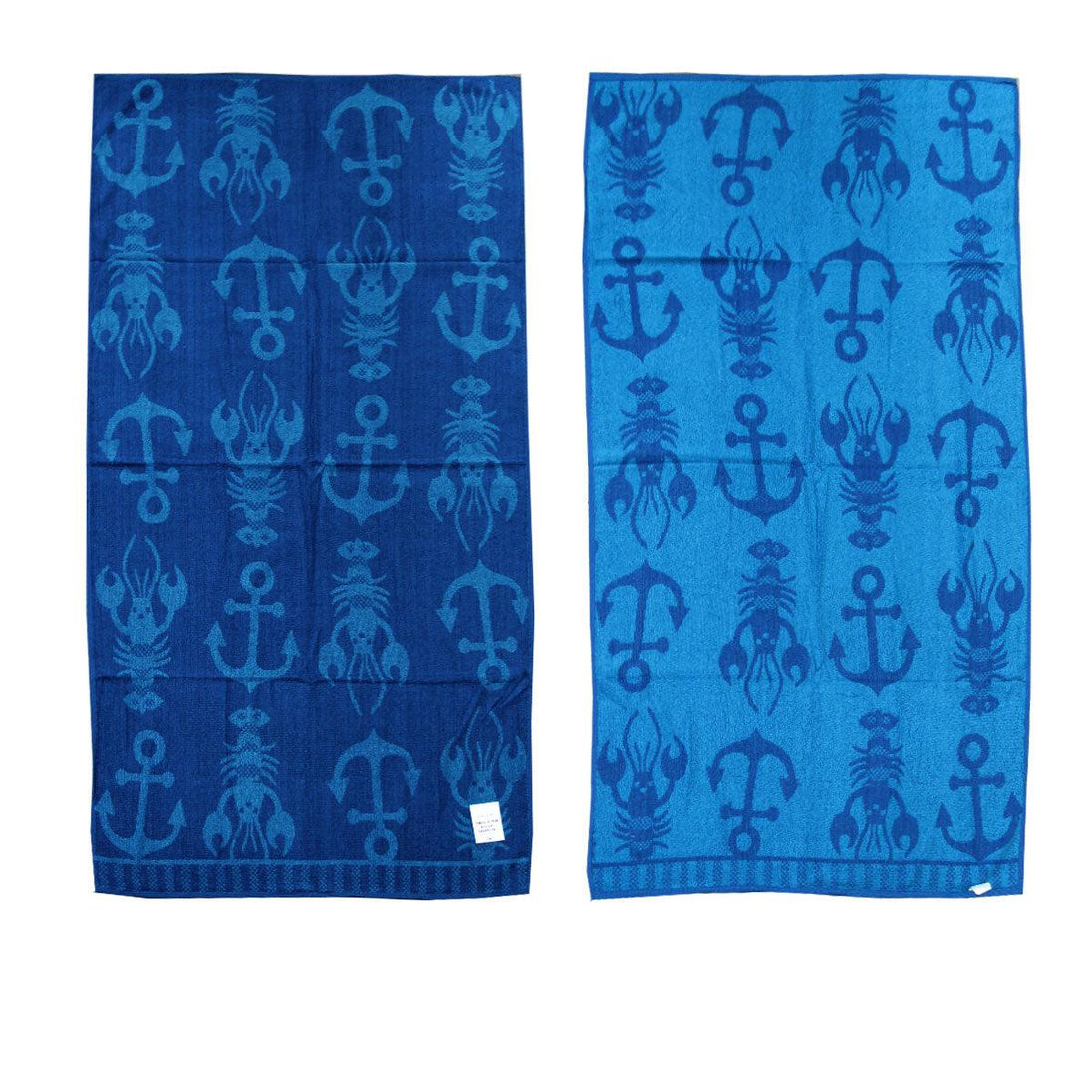 Buy Jacquard Velour Reversible Beach Towel Blue Lobster Anchor discounted | Products On Sale Australia