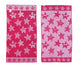 Buy Jacquard Velour Reversible Beach Towel Hot Pink Stars discounted | Products On Sale Australia