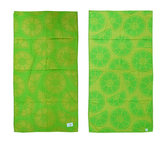 Buy Jacquard Velour Reversible Beach Towel Lime Cirtus discounted | Products On Sale Australia