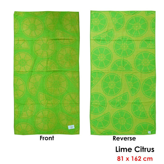 Buy Jacquard Velour Reversible Beach Towel Lime Cirtus discounted | Products On Sale Australia