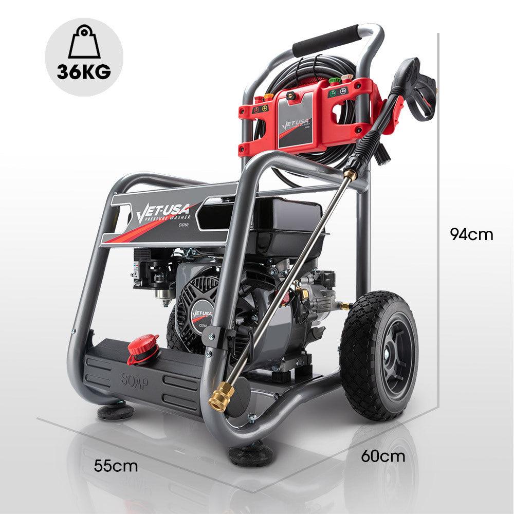 Buy JET-USA 4800PSI Petrol Powered High Pressure Washer, w/ 30m Hose and Drain Cleaner - CX760 discounted | Products On Sale Australia