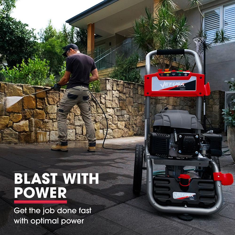 Buy JET-USA 7HP 4800PSI Petrol High Pressure Washer Cleaner, Water Spray Gunrey, 30m Hose Drain Cleaner discounted | Products On Sale Australia