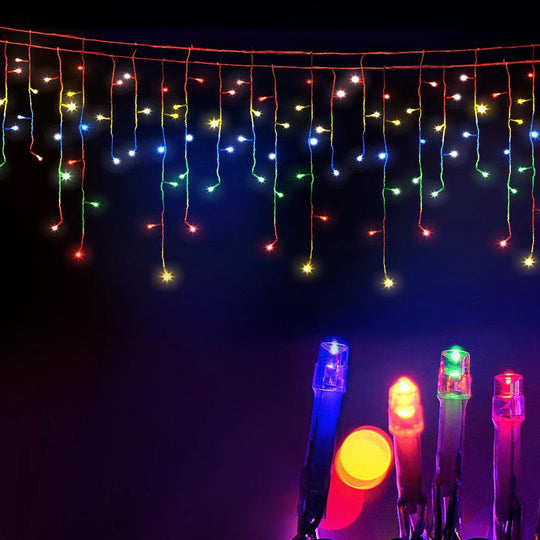 Buy Jingle Jollys 12.5M Solar Christmas Lights Icicle String Light Multi Colour discounted | Products On Sale Australia