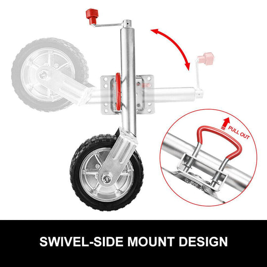 Buy Jockey Wheel 10" Inch Swing Up Rubber Wheel 1000kg Caravan Boat Trailer discounted | Products On Sale Australia